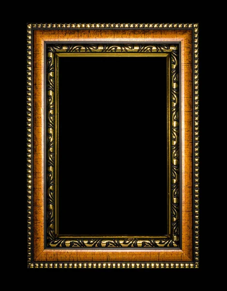 Wooden frame for painting or picture on black background — Stock Photo, Image