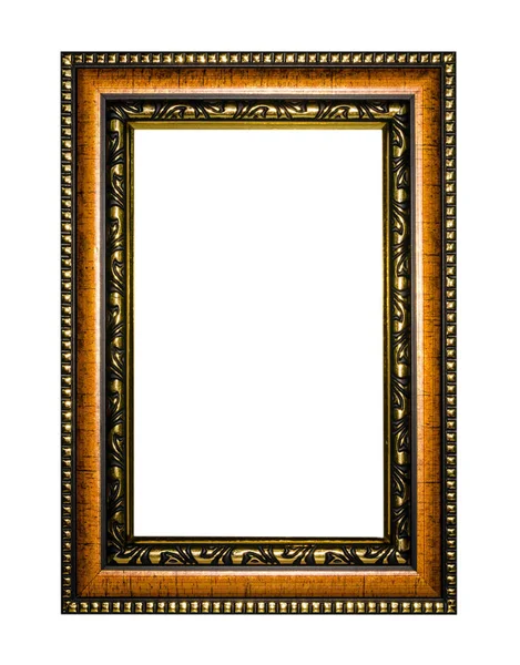 Houten frame voor het schilderen of beeld op witte achtergrond — Stockfoto