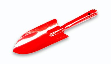 Bahçe malası, kırmızı renk izole beyaz arka plan üzerinde