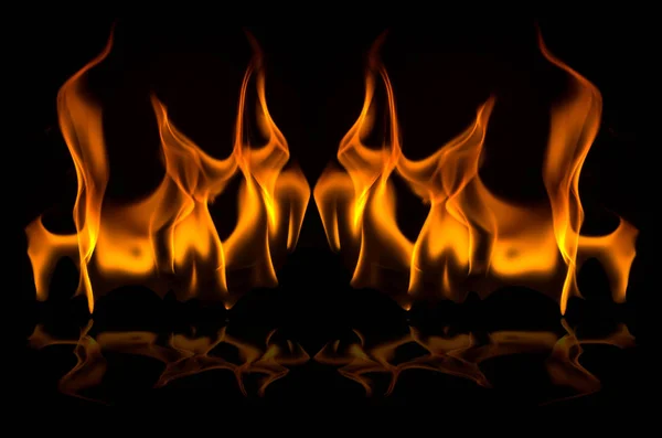 Fire frame isolated on black background — Stock Photo, Image