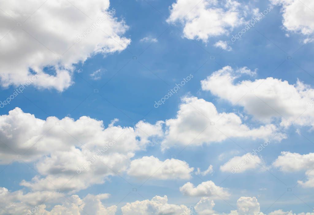 Beautiful blue sky and white clouds background