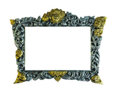 Beyaz Arkaplanda İzole Edilmiş Antika Çerçeve