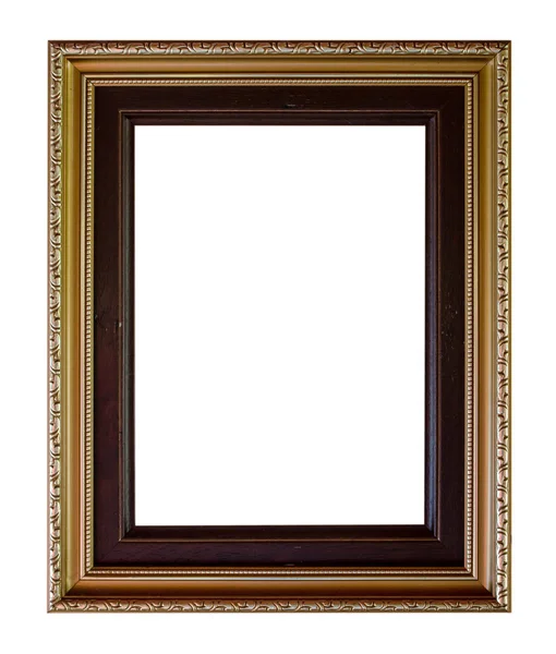 Old Antique frame Decorative Carved Wood Isolated On White Background — Stock Photo, Image
