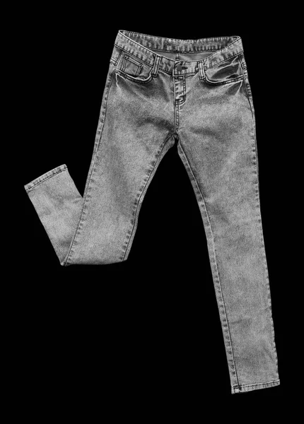 Jeans isolado em fundo preto — Fotografia de Stock