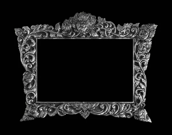 Old Antique frame Isolated on black background — Stock Photo, Image