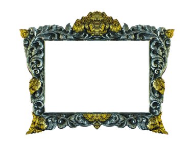 Beyaz arka plan üzerinde izole eski antika çerçeve