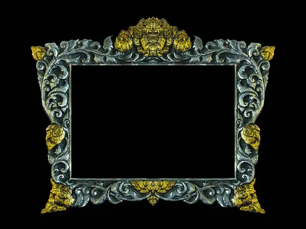 Old Antique Frame Isolated Black Background — Stock Photo, Image