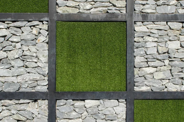 Stone Walls Artificial Grass — Stock Photo, Image