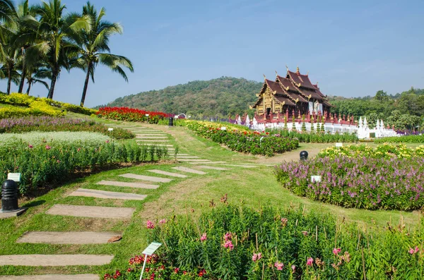 Arquitectura Estilo Lanna Jardín Tailandia — Foto de Stock