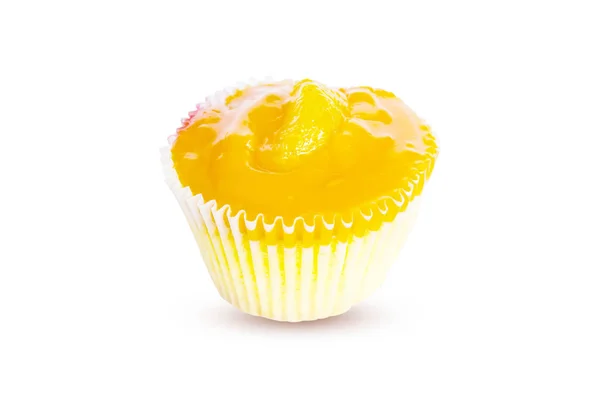 カップケーキ ジャム オレンジ色の甘いデザート スナック背景 — ストック写真