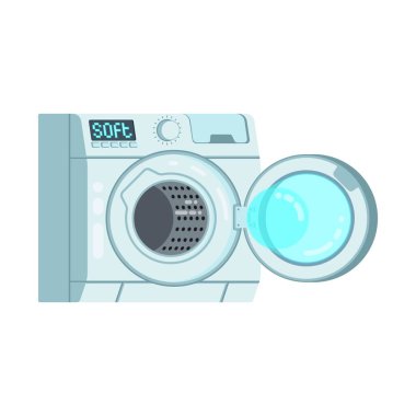 Beyaz, boş, modern çamaşır makinesi.