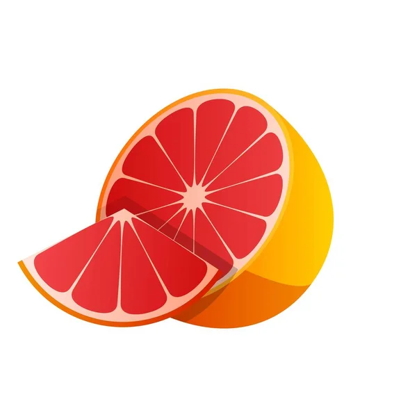 Flache Vektorillustration von frischen Grapefruitgrapefruits. flache Lage — Stockvektor