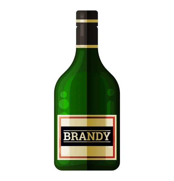 Butelka brandy alkohol napoje lable styl wektor ilustracja — Wektor stockowy