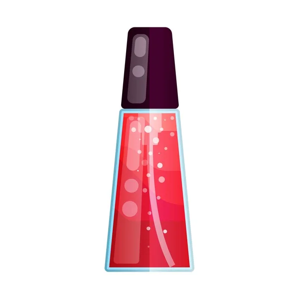 Vecteur liquide soin aromatique bouteille rouge icône — Image vectorielle