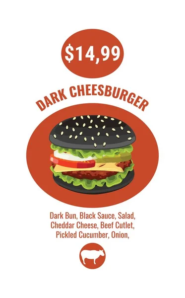 Burger poster burger style vectoriel fast food — Image vectorielle