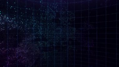 Güzel soyut gelecek animasyon arka planı. İş ve Teknoloji Konsepti. Noktalar ve çizgiler. FUI HUD. Dijital verilerin 3B Canlandırması