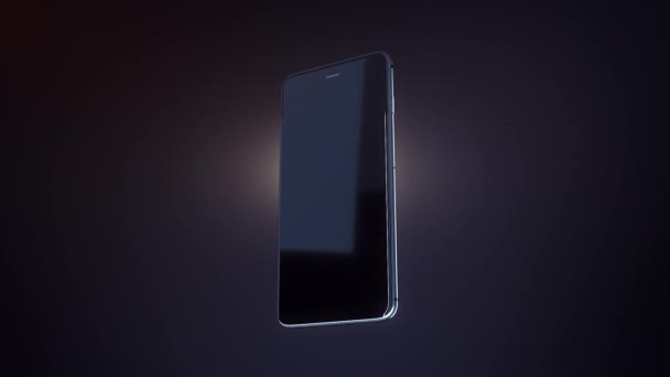 X-ray Smartphone 3D μοντέλο. GSM κάρτα SIM εισάγεται στην υποδοχή. Η εμφάνιση του μπλε πίνακα κυκλωμάτων και τα εσωτερικά μέρη του τηλεφώνου. Επαφές μπαταρίας και σκάφους. Τρέχουσες διαδρομές επί του σκάφους — Αρχείο Βίντεο