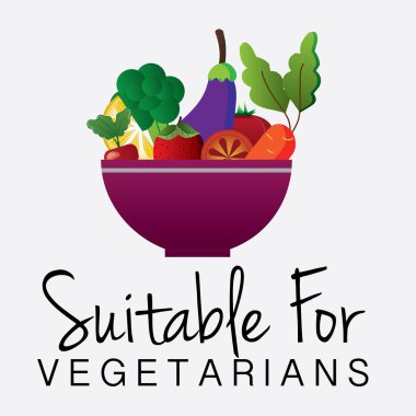 Vejetaryen Gıda simgeler, vegan dostu simgeleri, rozetler, pullar ve amblemler için uygundur. vektör çizim