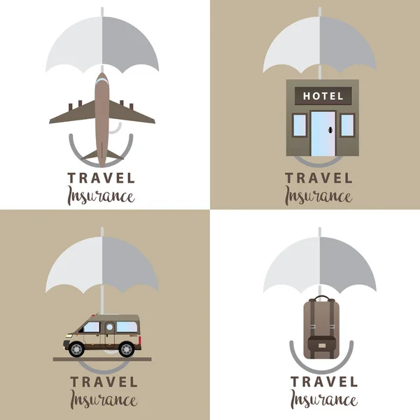 Assurance voyage pour vacances et icône de protection des vacances. illustrateur vectoriel — Image vectorielle