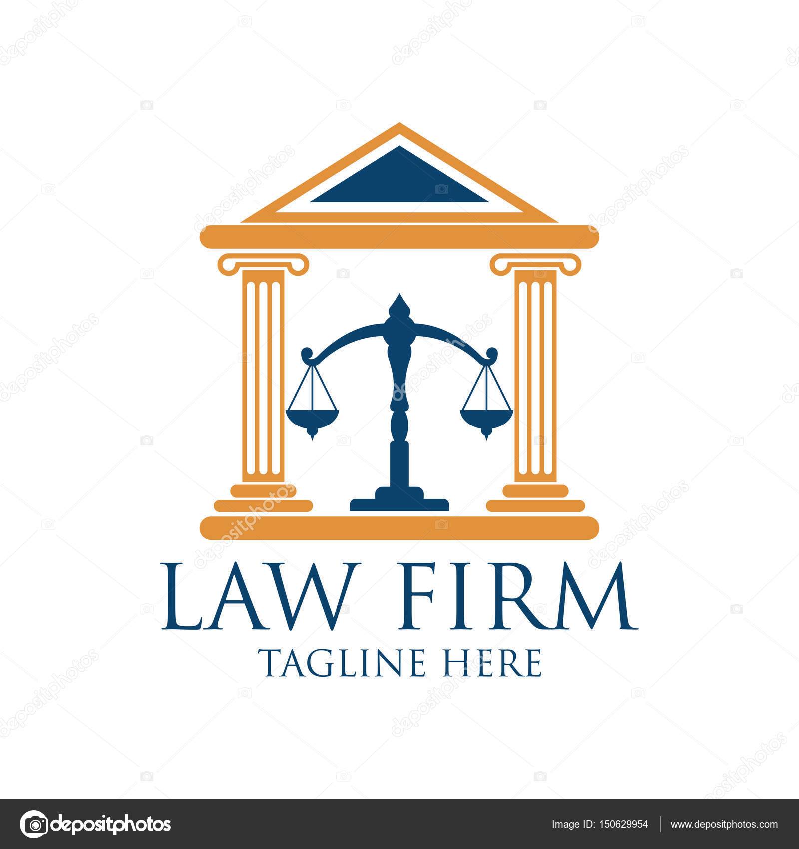 Law firm logo with text space for your slogan / tagline, vector illustration Stock Vector by