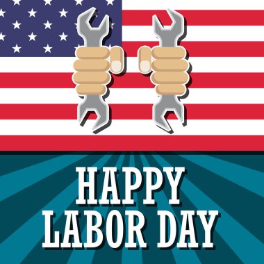 Poster mutlu İşçi Bayramı, İşçi Bayramı, Satılık 1 Mayıs. vektör çizim