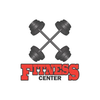 Fitness logosu, sloganı için metin alanı ile / slogan, vektör çizim