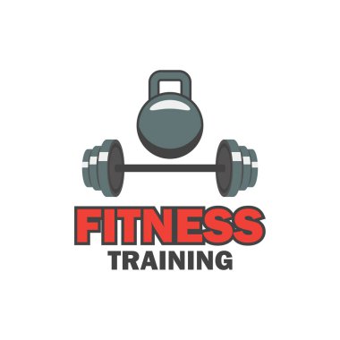 Fitness logosu, sloganı için metin alanı ile / slogan, vektör çizim