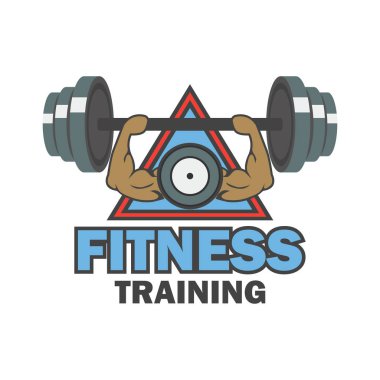 Fitness logosu, sloganı için metin alanı ile / slogan, vektör çizim
