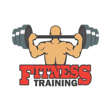 Fitness logosu, sloganı için metin alanı ile / slogan, vektör çizim