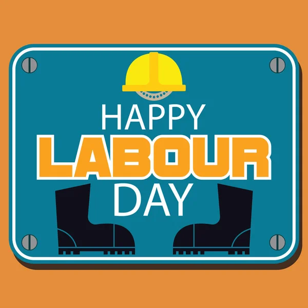 Poster van gelukkige dag van de arbeid, de dag van de arbeid, de verkoop, 1 mei. vectorillustratie — Stockvector