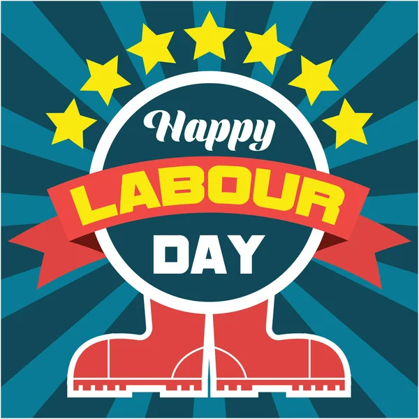 Poster van gelukkige dag van de arbeid, de dag van de arbeid, de verkoop, 1 mei. vectorillustratie — Stockvector