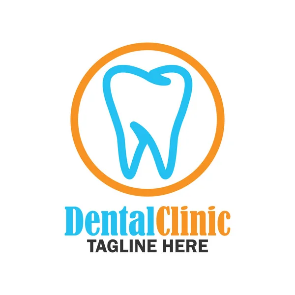 Diente para odontología / estomatólogo / logo clínica dental. ilustración vectorial plana — Archivo Imágenes Vectoriales