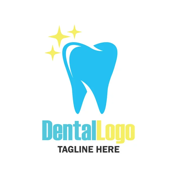 Diente para odontología / estomatólogo / logo clínica dental. ilustración vectorial plana — Archivo Imágenes Vectoriales