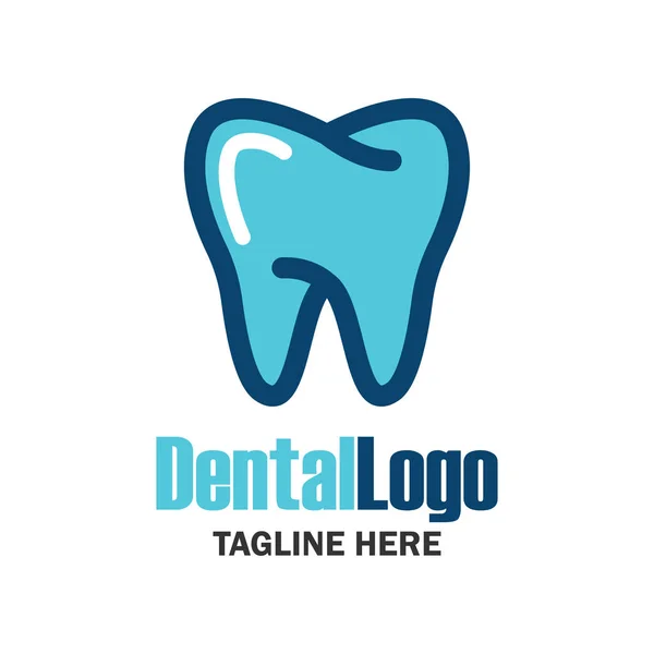 Tand om tandheelkunde / stomatologist / tandheelkundige kliniek logo. platte vectorillustratie — Stockvector