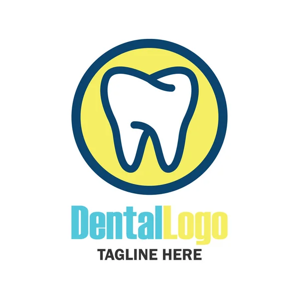 Dente para odontologia / estomatologista / logotipo clínica odontológica. ilustração vetorial plana —  Vetores de Stock