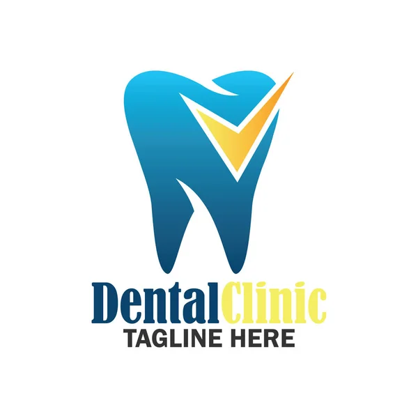 Dente para odontologia / estomatologista / logotipo clínica odontológica. ilustração vetorial plana —  Vetores de Stock