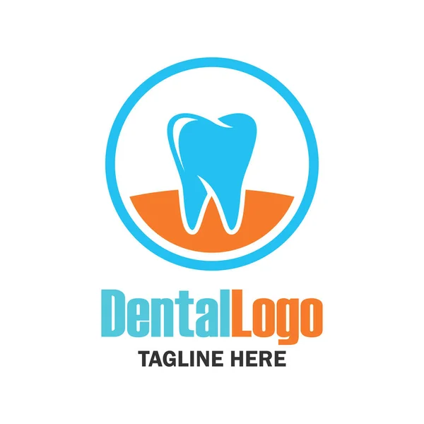 Dente para odontologia / estomatologista / logotipo clínica odontológica. ilustração vetorial plana — Vetor de Stock