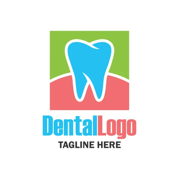 Dente para odontologia / estomatologista / logotipo clínica odontológica. ilustração vetorial plana — Vetor de Stock