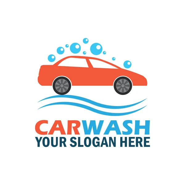 Biltvätt tjänstens logotyp med texten plats för din slogan, vektorillustration — Stock vektor