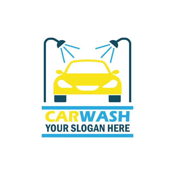 Biltvätt tjänstens logotyp med texten plats för din slogan, vektorillustration — Stock vektor