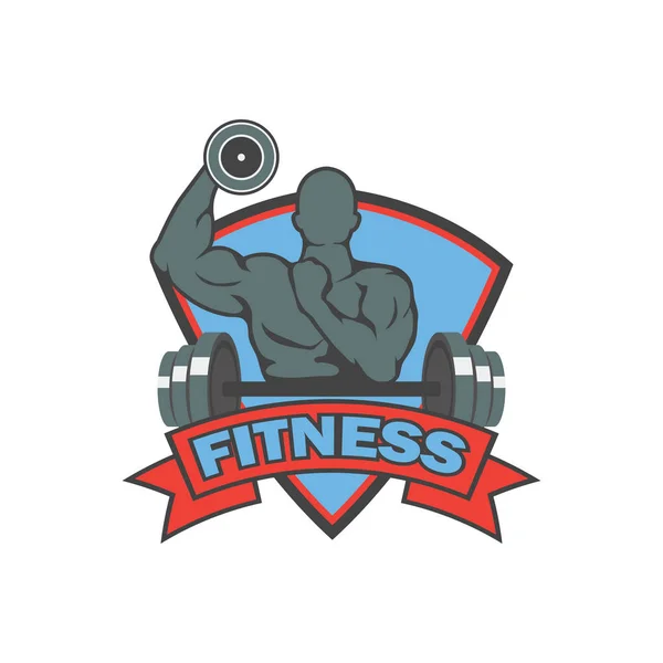 Logotipo de fitness con espacio de texto para su eslogan / eslogan, ilustración vectorial — Vector de stock