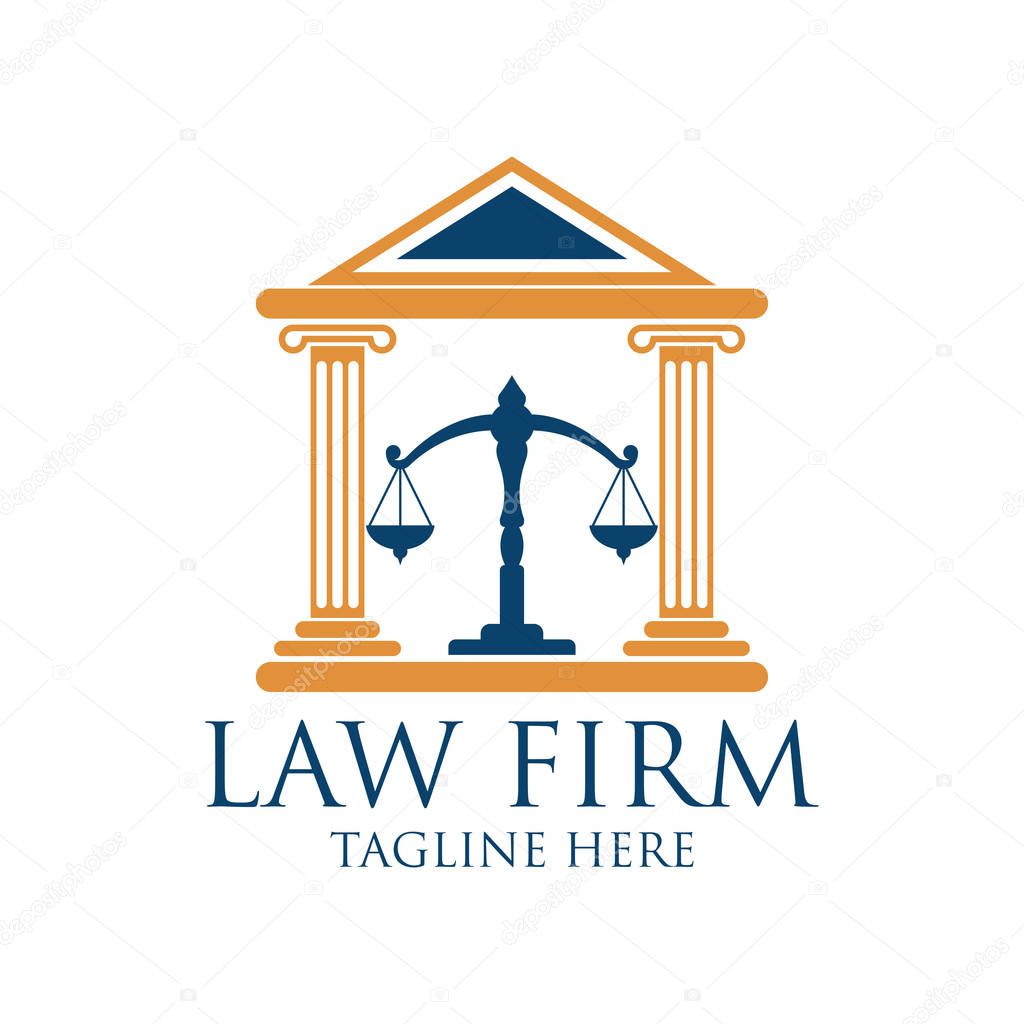 Law firm logo with text space for your slogan / tagline, vector illustration