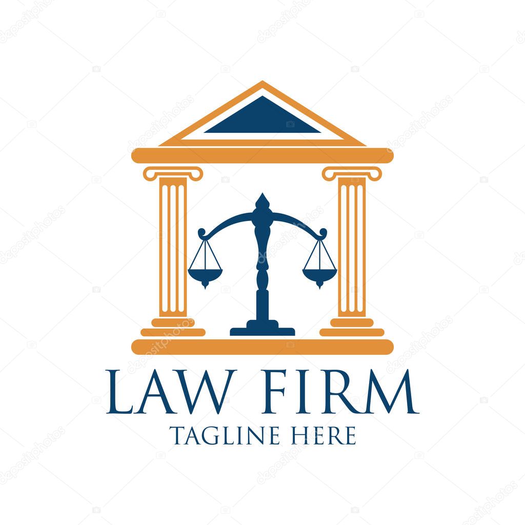 law firm logo with text space for your slogan / tagline, vector illustration