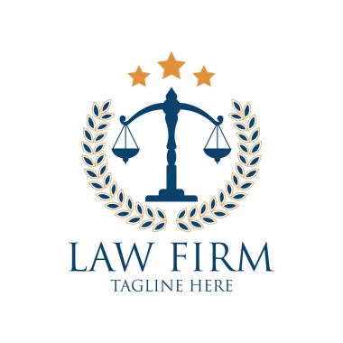 Hukuk firma logolu sloganınız için metin alanı / slogan, vektör çizim