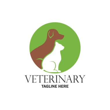 Veteriner logosu, sloganı için metin alanı ile / slogan, vektör çizim