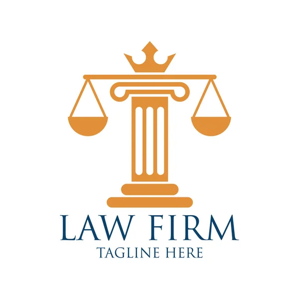 Törvény cég logó és szöveg adható a szlogen / tagline, vektoros illusztráció — Stock Vector