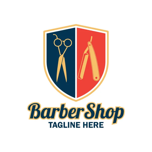 Logo de salon de coiffure avec espace texte pour votre slogan / slogan, illustration vectorielle — Image vectorielle