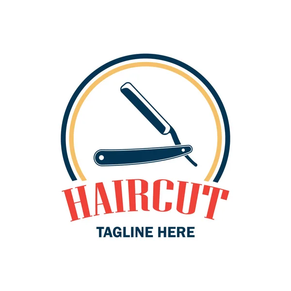 Friseurladen-Logo mit Textfläche für Ihren Slogan / Slogan, Vektorillustration — Stockvektor