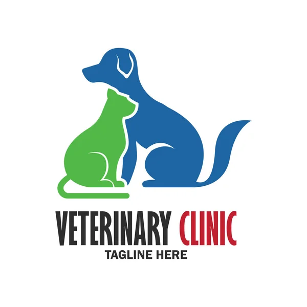 Veteriner logosu, sloganı için metin alanı ile / slogan, vektör çizim