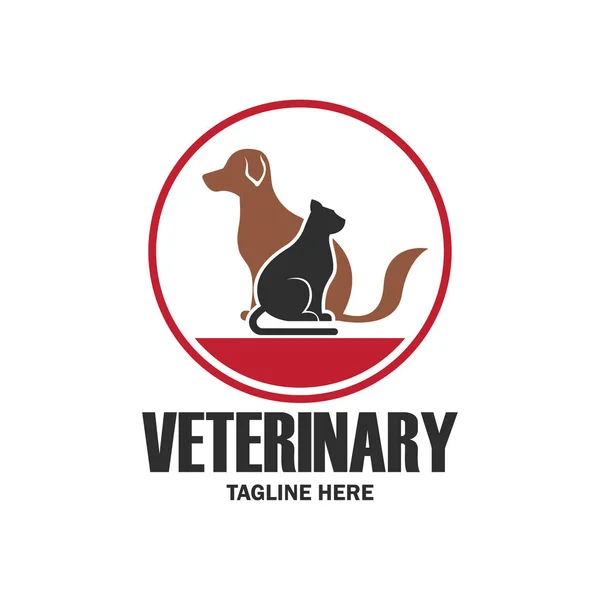 Veteriner logosu, sloganı için metin alanı ile / slogan, vektör çizim